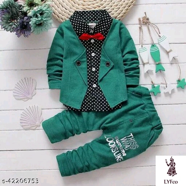 Catalog Name:*Tinkle Classy Boys Top & Bottom Sets*Top Fabric: CottonBottom Fabric: CottonSleeve Length: Long SleevesTop Pattern: PrintedBottom Pattern: Printed,StripedMultipack: SingleAdd-Ons: No Add Ons,Jacket - 1-2 Years