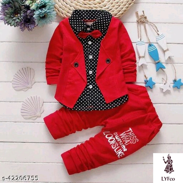 Catalog Name:*Tinkle Classy Boys Top & Bottom Sets*Top Fabric: CottonBottom Fabric: CottonSleeve Length: Long SleevesTop Pattern: PrintedBottom Pattern: Printed,StripedMultipack: SingleAdd-Ons: No Add Ons,Jacket - 2-3 Years