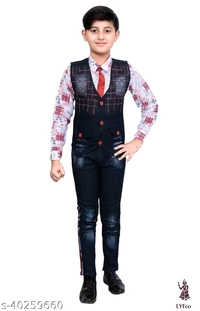 Catalog Name:*Princess Elegant Boys Top & Bottom Sets*Top Fabric: DenimBottom Fabric: DenimSleeve Length: Long SleevesTop Pattern: Dyed/ WashedBottom Pattern: Dyed/ WashedMultipack: SingleAdd-Ons: Bow Tie - 6-7 Years