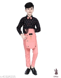 Catalog Name:*Cute Fancy Boys Top & Bottom Sets*Top Fabric: Cotton BlendBottom Fabric: Cotton BlendSleeve Length: Long SleevesTop Pattern: Self DesignBottom Pattern: Self DesignMultipack: Single - 4-5 Years