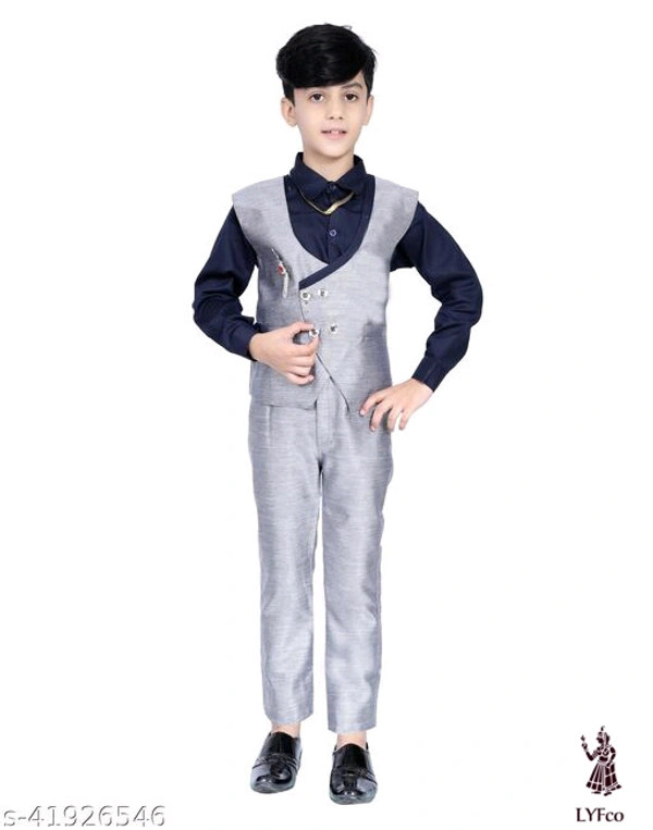 Catalog Name:*Cute Fancy Boys Top & Bottom Sets*Top Fabric: Cotton BlendBottom Fabric: Cotton BlendSleeve Length: Long SleevesTop Pattern: Self DesignBottom Pattern: Self DesignMultipack: Single - 1-2 Years