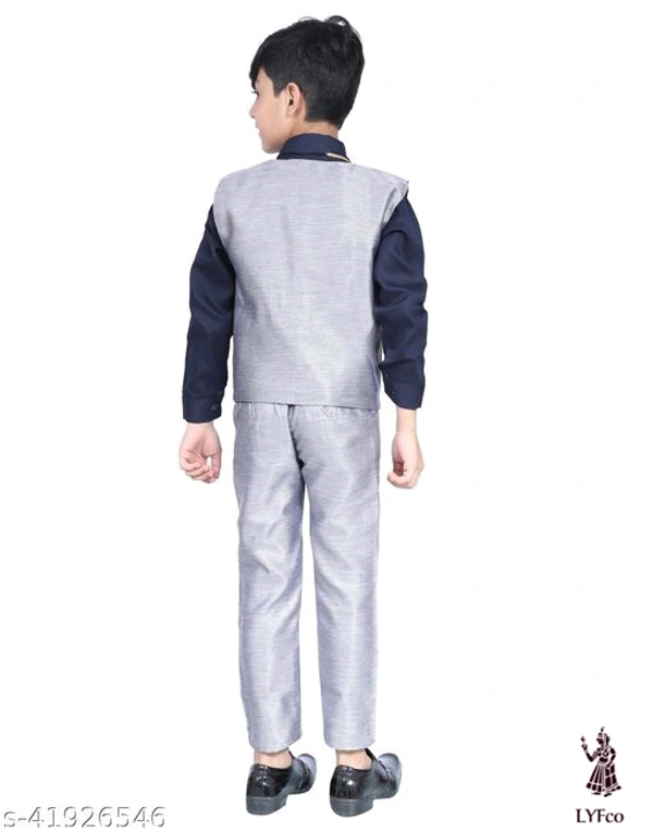 Catalog Name:*Cute Fancy Boys Top & Bottom Sets*Top Fabric: Cotton BlendBottom Fabric: Cotton BlendSleeve Length: Long SleevesTop Pattern: Self DesignBottom Pattern: Self DesignMultipack: Single - 5-6 Years