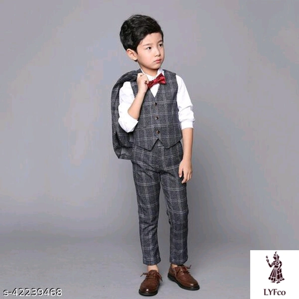 Catalog Name:*Pretty Stylus Boys Top & Bottom Sets*Top Fabric: Cotton,Polycotton,PolyesterBottom Fabric: Cotton,Polycotton,PolyesterSleeve Length: Short Sleeves,Long SleevesTop Pattern: Solid,Printed,CheckedBottom Pattern: Solid,Printed,CheckedMultipack: SingleAdd-Ons: Bow Tie,No Add Ons - 5-6 Years
