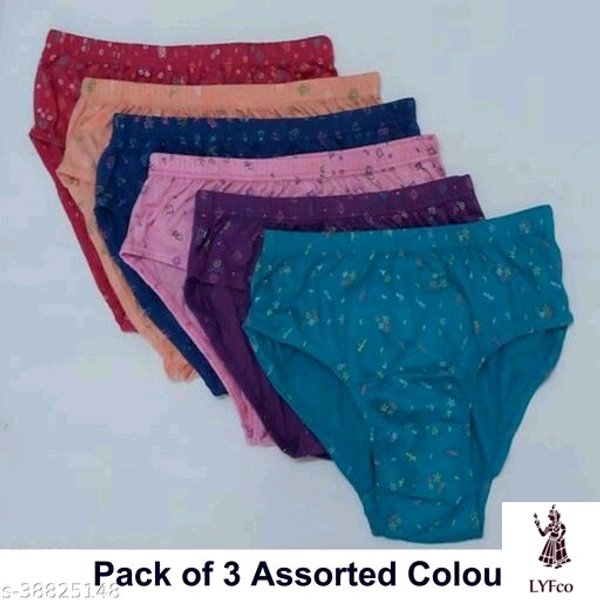 Catalog Name:*Stylus Women Briefs*Fabric: CottonPattern: PrintedMultipack: 3 - M
