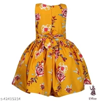 Catalog Name:*Modern Classy Girls Frocks & Dresses*Fabric: CrepeSleeve Length: SleevelessPattern: PrintedMultipack: Single - 6-7 Years