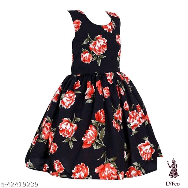 Catalog Name:*Modern Classy Girls Frocks & Dresses*Fabric: CrepeSleeve Length: SleevelessPattern: PrintedMultipack: Single - 9-10 Years