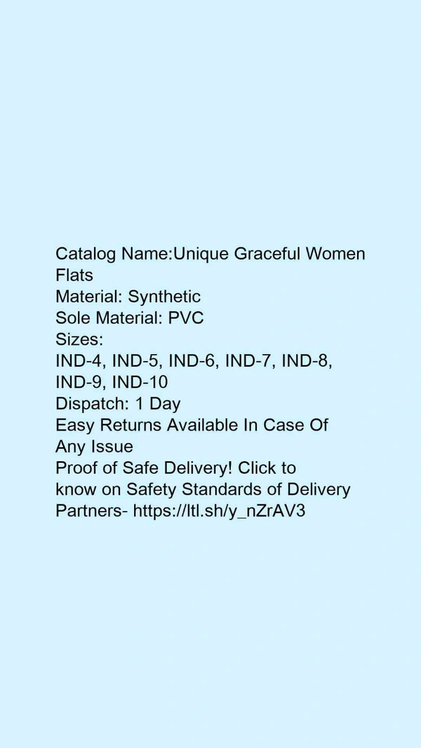 Catalog Name:*Unique Graceful Women Flats*Material: SyntheticSole Material: PVC - 4