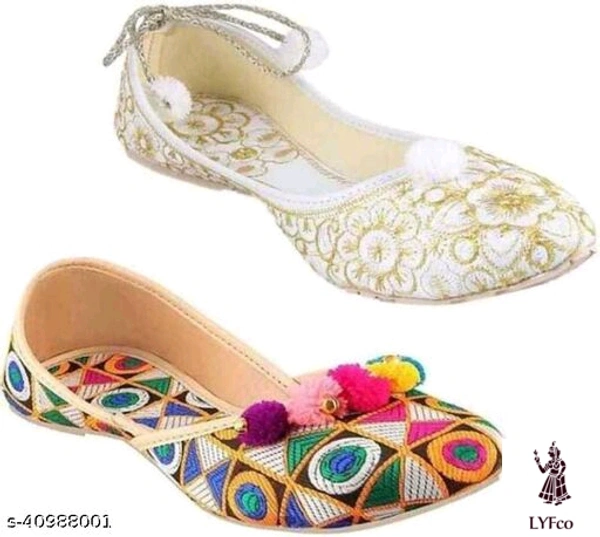 Catalog Name:*Latest Women Juttis & Mojaris*Material: Syntethic LeatherSole Material: PvcPattern: EmbellishedFastening & Back Detail: Slip-OnMultipack: 2 - IND-9