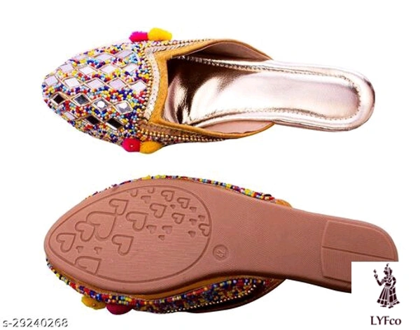 Catalog Name:*Alluring Women Juttis & Mojaris*Material: SuedesyntheticSole Material: TprPattern: TexturedFastening & Back Detail: Open Back - 4
