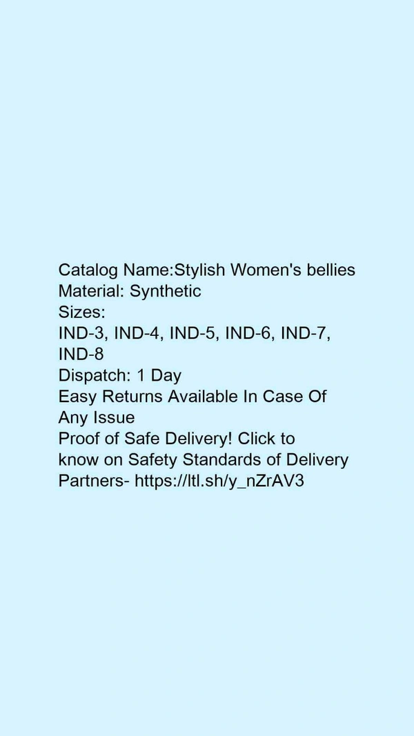 Catalog Name:*Stylish Women's bellies*Material: Synthetic - 3