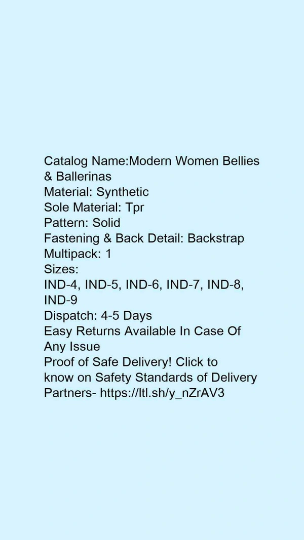 Catalog Name:*Modern Women Bellies & Ballerinas*Material: SyntheticSole Material: EvaPattern: Solid - 5