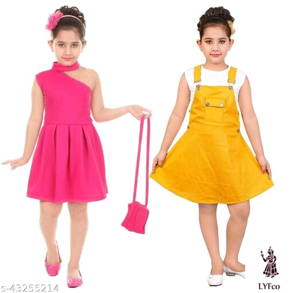 Catalog Name:*Tinkle Fancy Girls Frocks & Dresses*Fabric: CrepeSleeve Length: SleevelessPattern: SolidMultipack: Pack Of 2 - 7-8