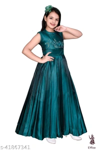 Catalog Name:*Modern Fancy Girls Frocks & Dresses*Fabric: SilkSleeve Length: SleevelessPattern: Solid,EmbellishedMultipack: Single - 5-6