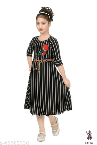 Catalog Name:*Agile Stylus Girls Frocks & Dresses*Fabric: CottonSleeve Length: Sleeveless,Three-Quarter SleevesPattern: Printed,Solid,StripedMultipack: Single - 7-8