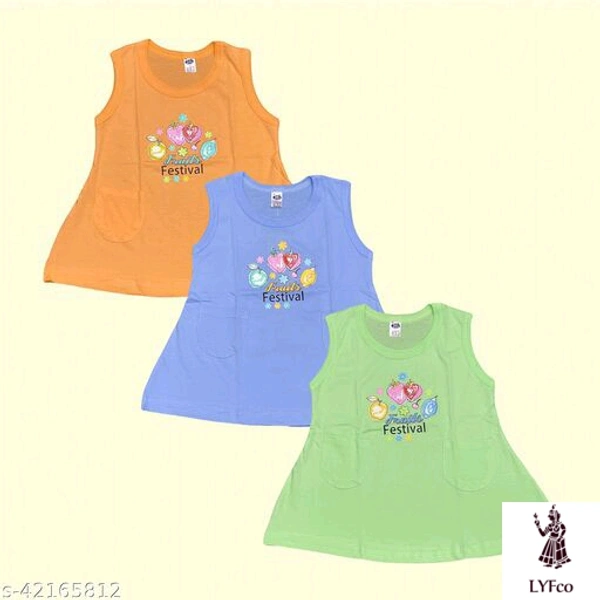 Catalog Name:*Flawsome Fancy Girls Frocks & Dresses*Fabric: CottonSleeve Length: SleevelessPattern: PrintedMultipack: Pack Of 3 - 3-6 Months