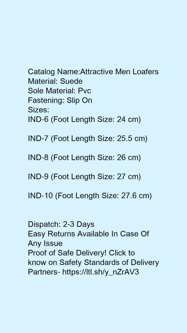 Catalog Name:*Attractive Men Loafers*Material: SuedeSole Material: PvcFastening: Slip On - 7