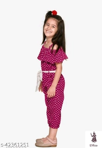 Catalog Name:*Stylish Kids Jumpsuits*Fabric: RayonSleeve Length: Short SleevesPattern: PrintedGender: GirlsMultipack: 1 - 3-4