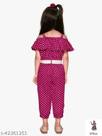 Catalog Name:*Stylish Kids Jumpsuits*Fabric: RayonSleeve Length: Short SleevesPattern: PrintedGender: GirlsMultipack: 1 - 3-4