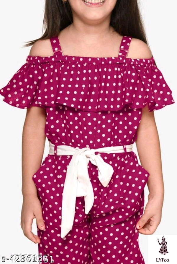 Catalog Name:*Stylish Kids Jumpsuits*Fabric: RayonSleeve Length: Short SleevesPattern: PrintedGender: GirlsMultipack: 1 - 3-4