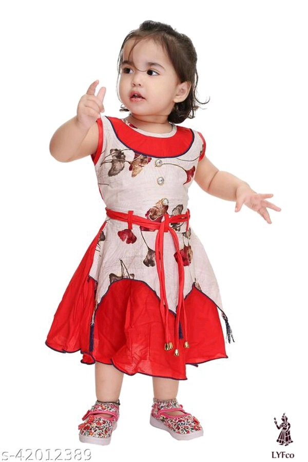 Catalog Name:*Modern Classy Girls Frocks & Dresses*Fabric: CrepeSleeve Length: SleevelessPattern: PrintedMultipack: Single - 1-2 Years