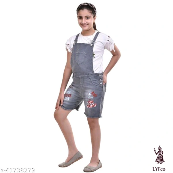 Catalog Name:*Agile Funky Girls Dungarees*Fabric: DenimPattern: Product DependentMultipack: Single - 9-10