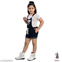 Catalog Name:*Princess Elegant Girls Dungarees*Fabric: Cotton BlendPattern: PrintedMultipack: Single - 5-6