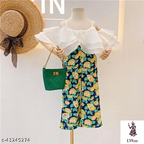 Catalog Name:*Flawsome Elegant Girls Top & Bottom Sets*Top Fabric: CottonBottom Fabric: CottonSleeve Length: Short SleevesTop Pattern: PrintedBottom Pattern: Self DesignMultipack: SingleAdd-Ons: Top/Tshirt - 6-7 Years
