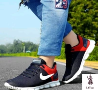 Catalog Name:*Latest Trendy Men Sports Shoes*Material: Syntethic Leather / MeshSole Material: EvaPattern: Solid - 7