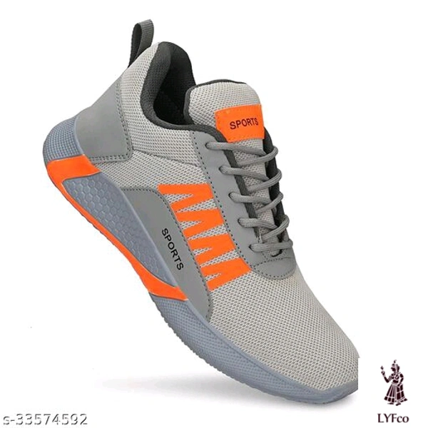 Catalog Name:*Latest Trendy Men Sports Shoes*Material: Syntethic Leather / MeshSole Material: EvaPattern: Solid - 9