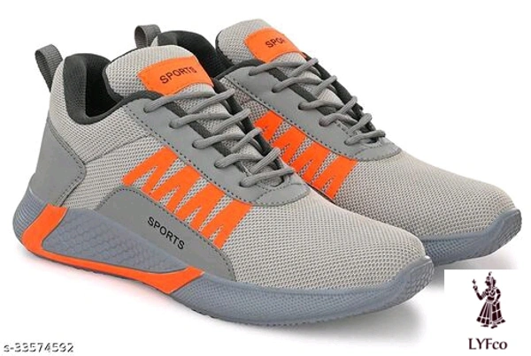 Catalog Name:*Latest Trendy Men Sports Shoes*Material: Syntethic Leather / MeshSole Material: EvaPattern: Solid - 9