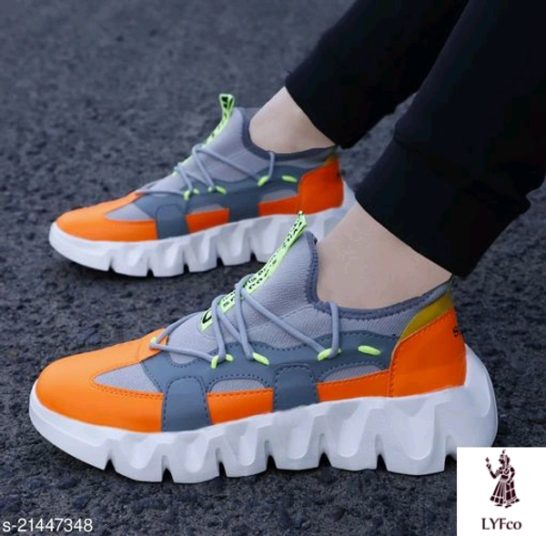 Catalog Name:*Latest Attractive Men Sports Shoes*Material: Syntethic LeatherSole Material: RubberFastening & Back Detail: Lace-UpMultipack: 1 - 7