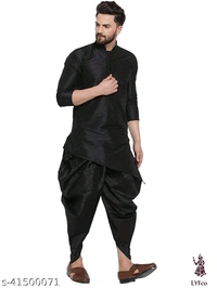 Catalog Name:*Classy Men Kurta Sets*Top Fabric: Silk BlendBottom Fabric: Silk BlendScarf Fabric: Silk BlendSleeve Length: Long SleevesBottom Type: DhotiStitch Type: StitchedPattern: Solid - S