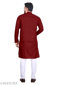 Catalog Name:*Elegant Men Kurta Sets*Top Fabric: CottonBottom Fabric: CottonScarf Fabric: No ScarfSleeve Length: Long SleevesBottom Type: Straight PajamaStitch Type: StitchedPattern: Solid - L