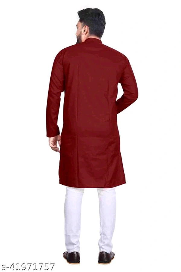 Catalog Name:*Elegant Men Kurta Sets*Top Fabric: CottonBottom Fabric: CottonScarf Fabric: No ScarfSleeve Length: Long SleevesBottom Type: Straight PajamaStitch Type: StitchedPattern: Solid - L