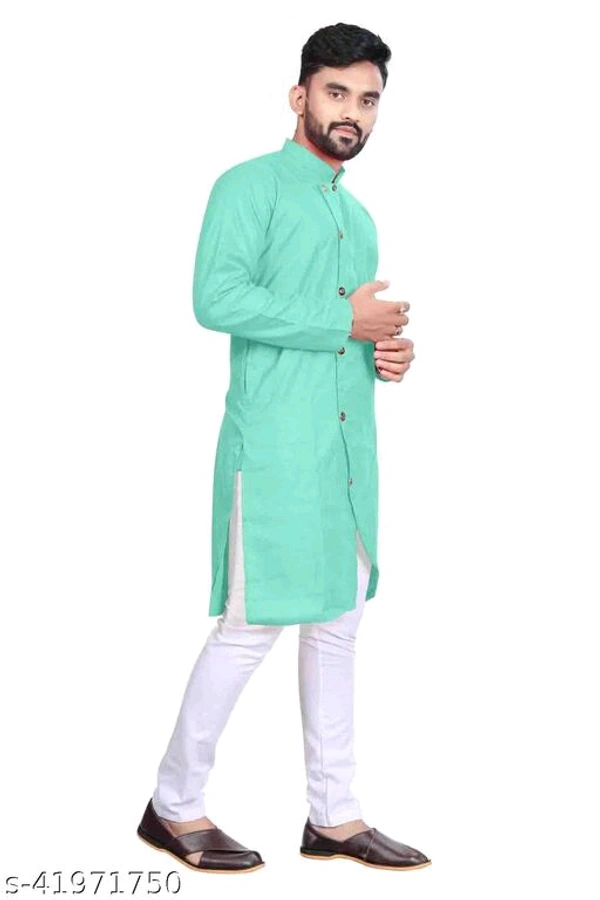Catalog Name:*Elegant Men Kurta Sets*Top Fabric: CottonBottom Fabric: CottonScarf Fabric: No ScarfSleeve Length: Long SleevesBottom Type: Straight PajamaStitch Type: StitchedPattern: Solid - S