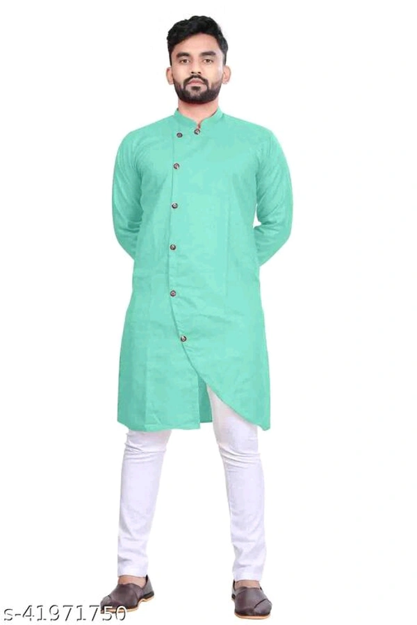 Catalog Name:*Elegant Men Kurta Sets*Top Fabric: CottonBottom Fabric: CottonScarf Fabric: No ScarfSleeve Length: Long SleevesBottom Type: Straight PajamaStitch Type: StitchedPattern: Solid - L