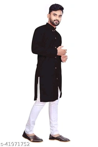 Catalog Name:*Elegant Men Kurta Sets*Top Fabric: CottonBottom Fabric: CottonScarf Fabric: No ScarfSleeve Length: Long SleevesBottom Type: Straight PajamaStitch Type: StitchedPattern: Solid - XL