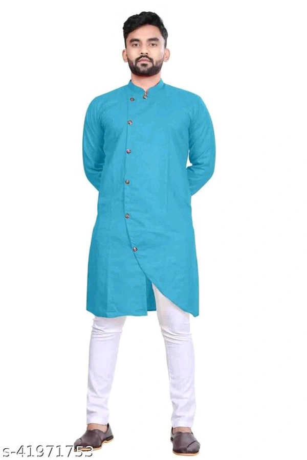 Catalog Name:*Elegant Men Kurta Sets*Top Fabric: CottonBottom Fabric: CottonScarf Fabric: No ScarfSleeve Length: Long SleevesBottom Type: Straight PajamaStitch Type: StitchedPattern: Solid - M