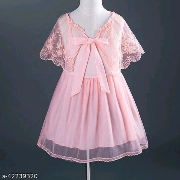 Hopscotch Girls Cotton and Polyester Applique Solid Casual Dress