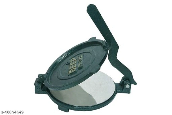 tvAt® DEEP DELUXE Iron CI Casting Puri/chapatti Press Maker (MODEL-MEDIUM) , Green Material: IronProduct Breadth: 20 CmProduct Height: 4 CmProduct Length: 20 CmPack Of: Pack Of 1Chapatti press Pressing machines are ideally Designed to save hour and labour in the kitchen By tvAt® DEEP Roti maker.Country of Origin: India - free size