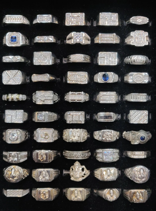 Gents Silver Stone Rings - All Sizes