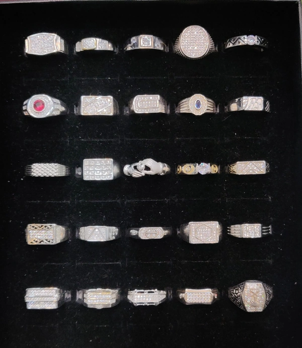 Gents Silver Stone Rings - All Sizes