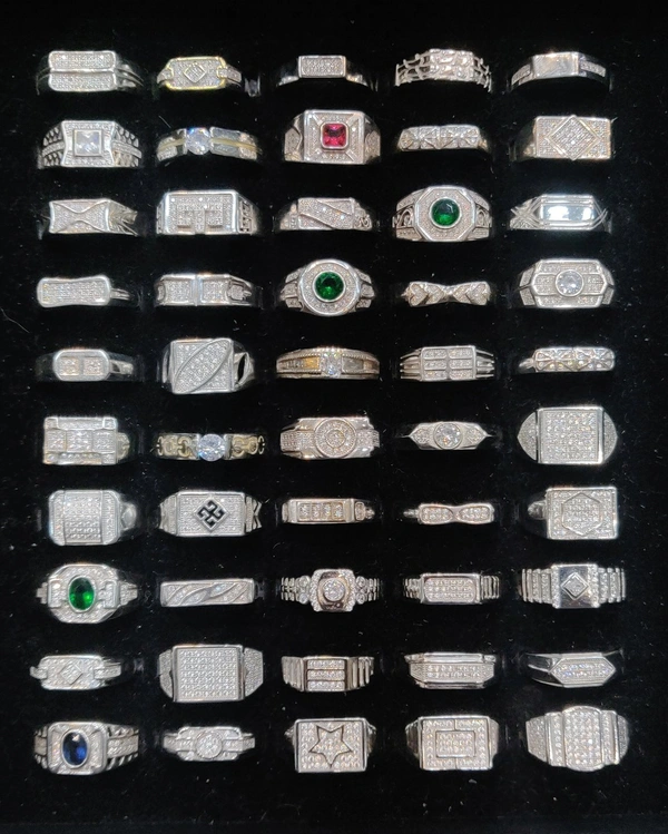 Gents Silver Stone Rings - All Sizes