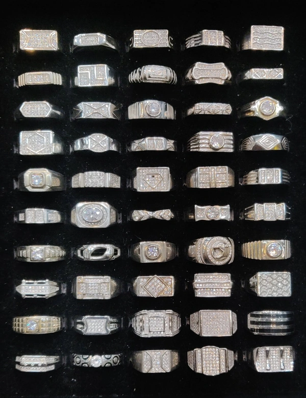 Gents Silver Stone Rings - All Sizes