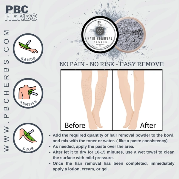 HAIR REMOVAL POWDER ( Natural ) - 100g ( Pet Bottle )