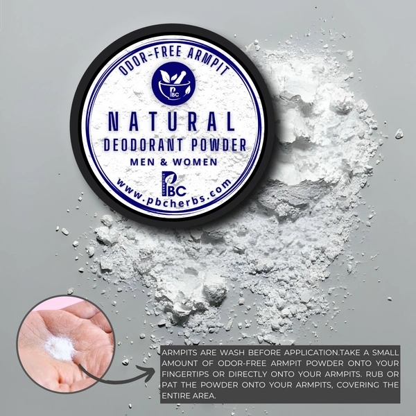 NATURAL DEODORANT POWDER ( UNDER ARM ) ODOUR FREE SKIN  - 50g