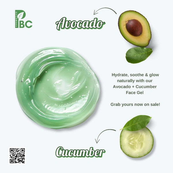 Cucumber & Avocado Face Gel ( Brighter & Glow ) - 50g - Aq Jar ( Basic )