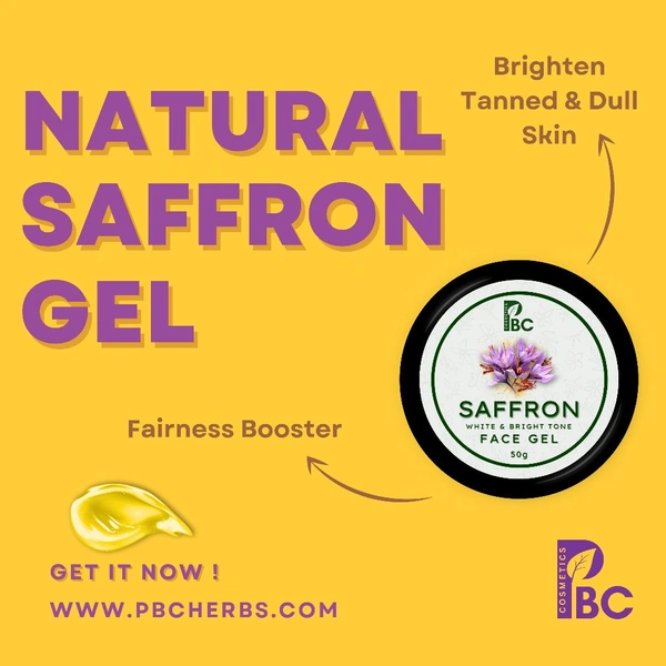 Saffron Face Gel - Daily use, 50g ( Aq Jar ), All Skin Type ( customised), Men & Women ( Customised )