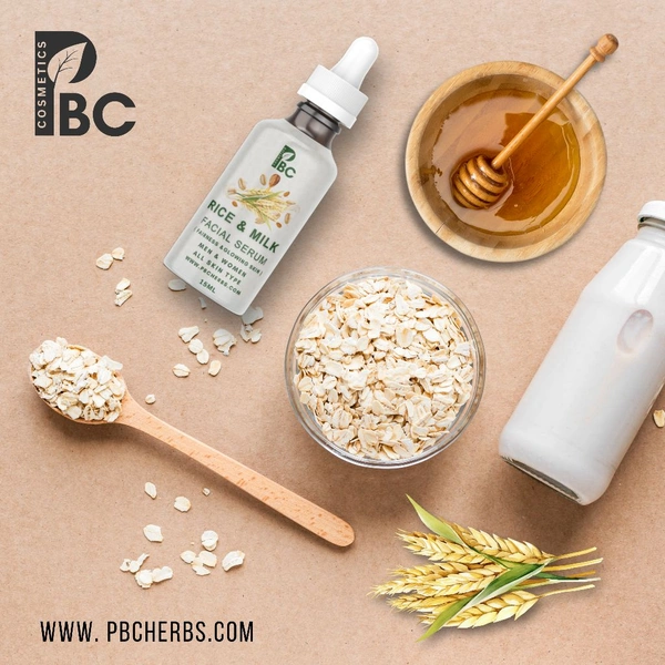 RICE & MILK FACIAL SERUM - 15ml - Glass Amr Bottle