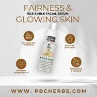 RICE & MILK FACIAL SERUM - 15ml - Glass Amr Bottle
